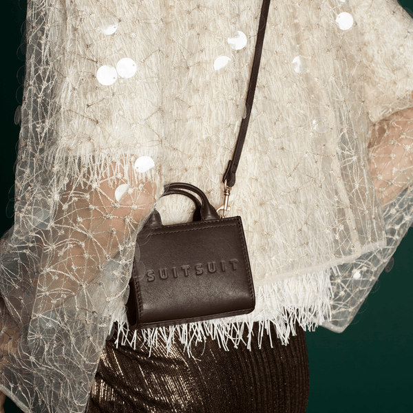 Fab Seventies Special Edition - Chocolate Brown - Micro Cross Body Bag (Glad Leer)