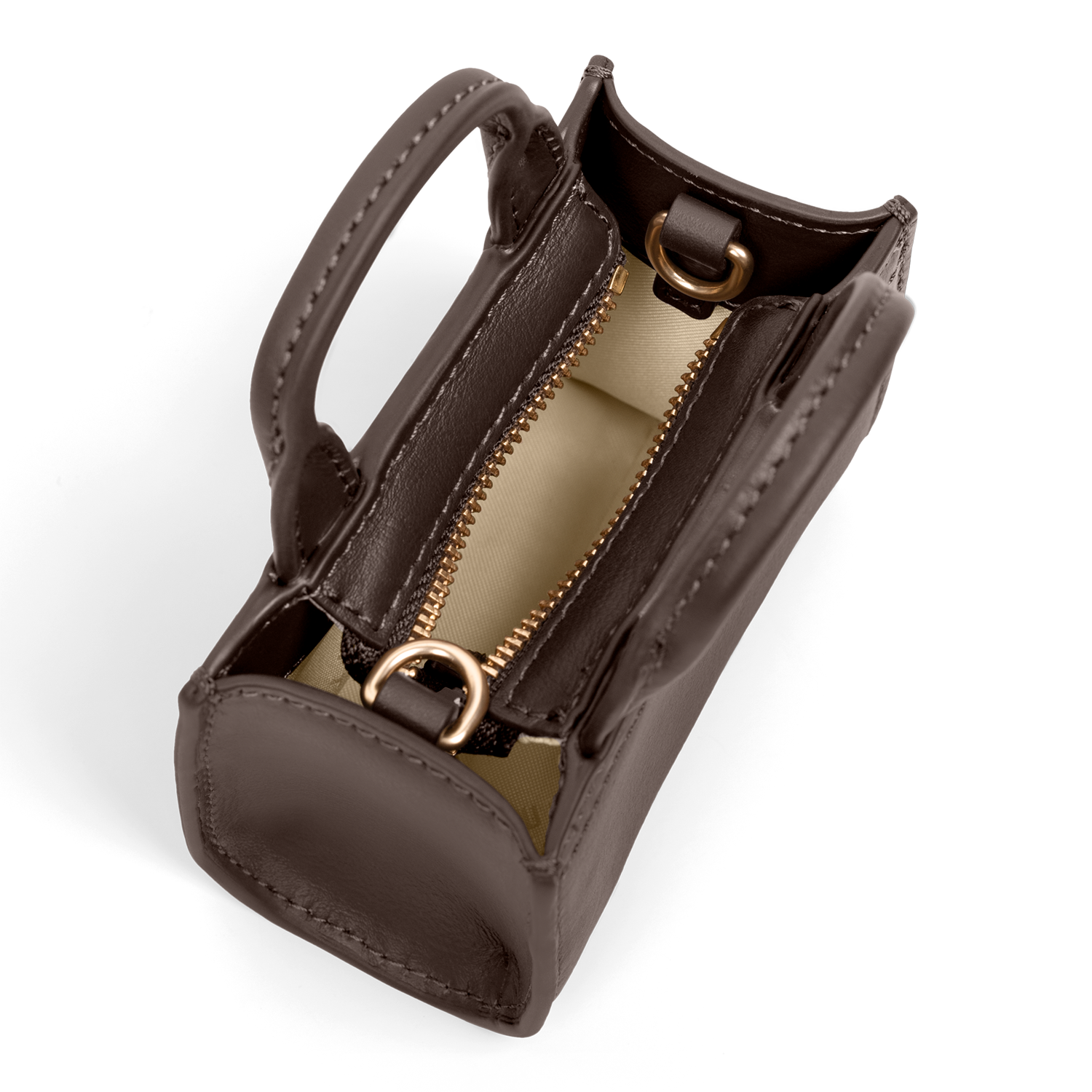 Fab Seventies Special Edition - Chocolate Brown - Micro Cross Body Bag (Glad Leer)