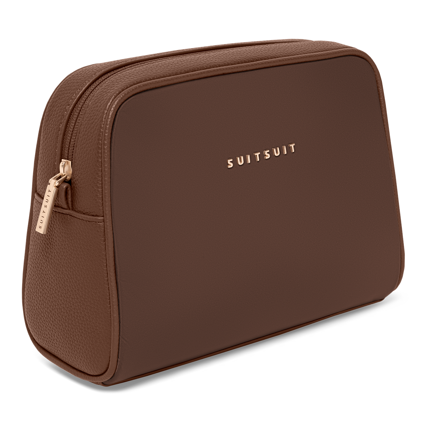 Serenity - Chocolate Brown - Toilettas XL & Make-up Tasje