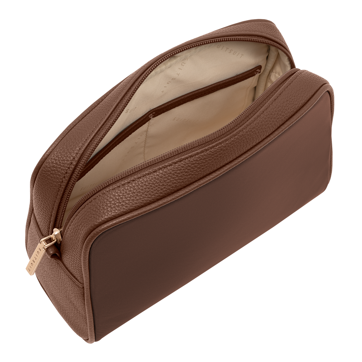 Serenity - Chocolate Brown - Toilettas XL & Make-up Tasje
