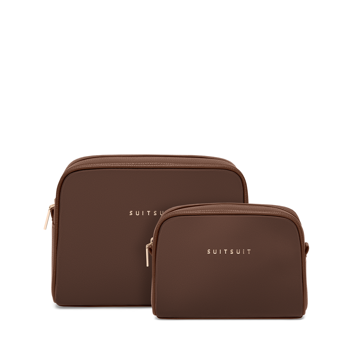 Serenity - Chocolate Brown - Toilettas XL & Make-up Tasje