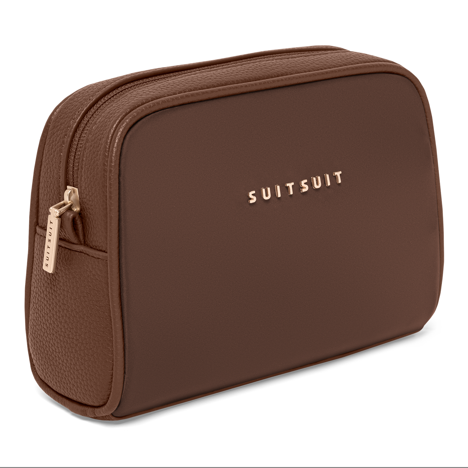 Serenity - Chocolate Brown - Toilettas XL & Make-up Tasje