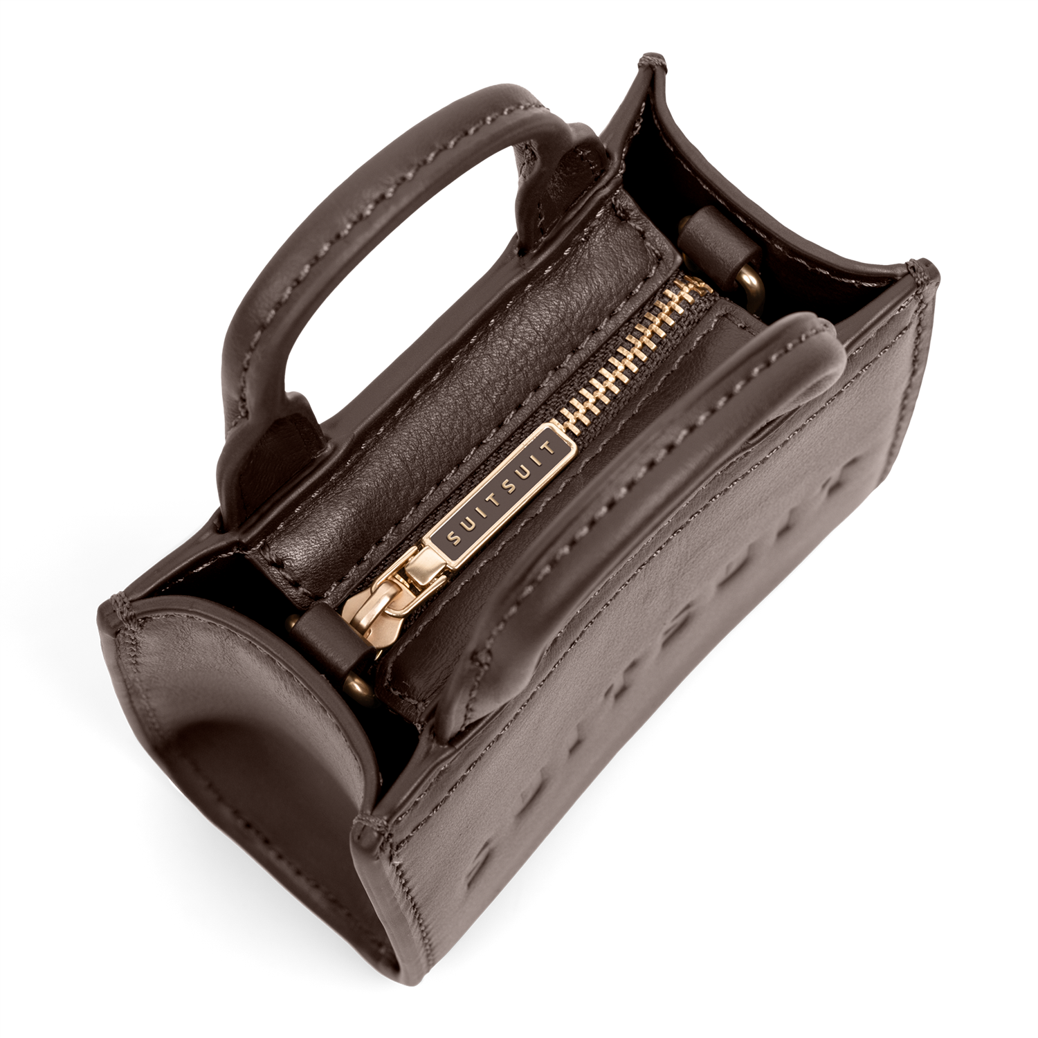 Serenity - Chocolate Brown - Micro Cross Body Bag (Glad Leer)