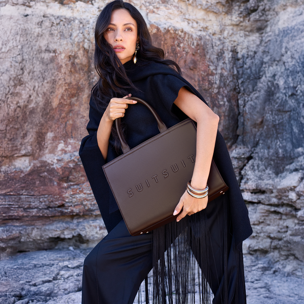 Serenity - Chocolate Brown - Shopper (Glad Leer)