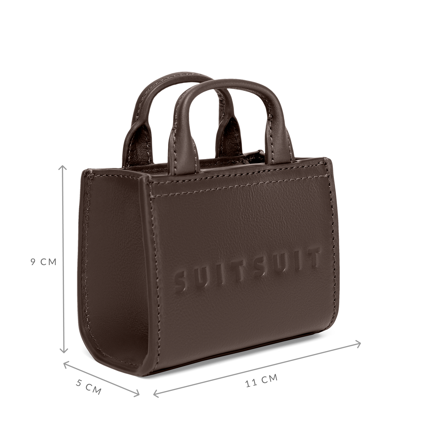 Serenity - Chocolate Brown - Micro Cross Body Bag (Glad Leer)