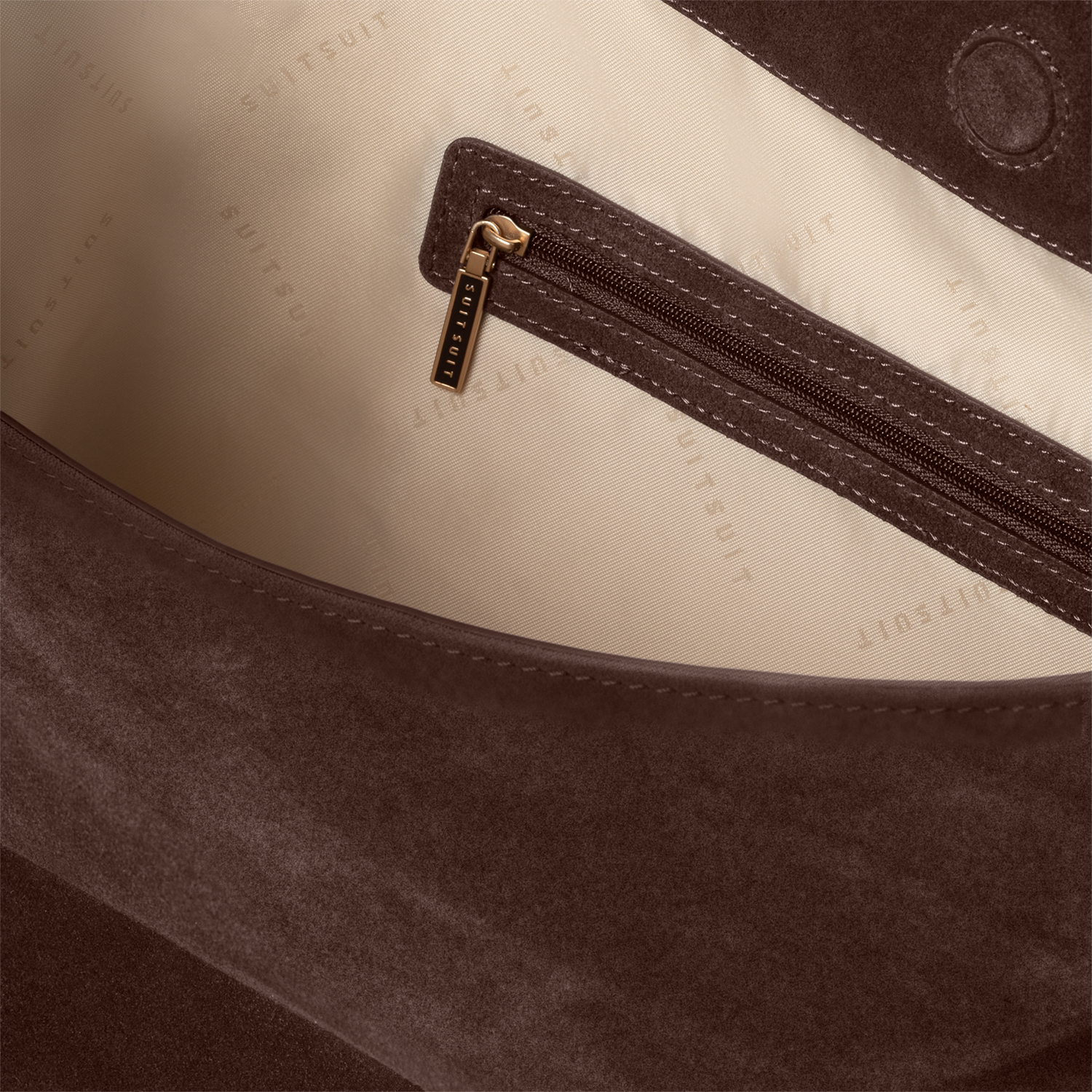 Serenity - Chocolate Brown - Slouchy Bag (Suède)